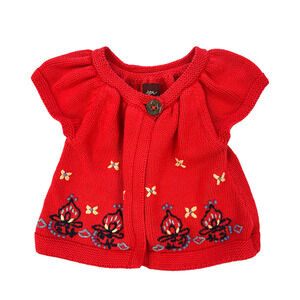 Tea Collection Embroidered Cardigan Red Girls 6-12 Months